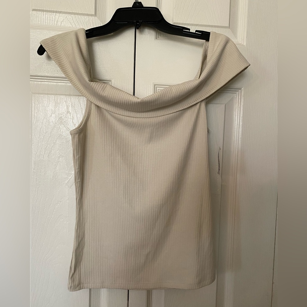 NWT Old Navy Tan Off Shoulder Shirt sz Medium Tall